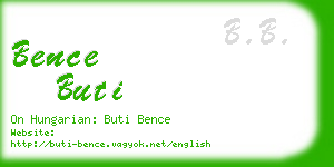 bence buti business card